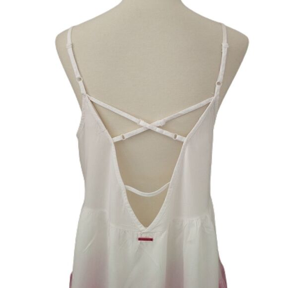 Beach by Exist Mini Dress Dip Dyed Ombre Strappy Back Tiered Ruffles Medium. - Picture 5 of 12